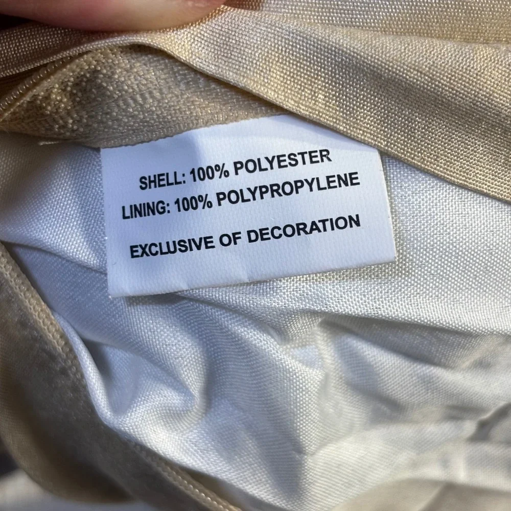 Artistic Accents Beaded Sequin Decorative Lumbar Pillow Champagne Gold 14x20*NWT